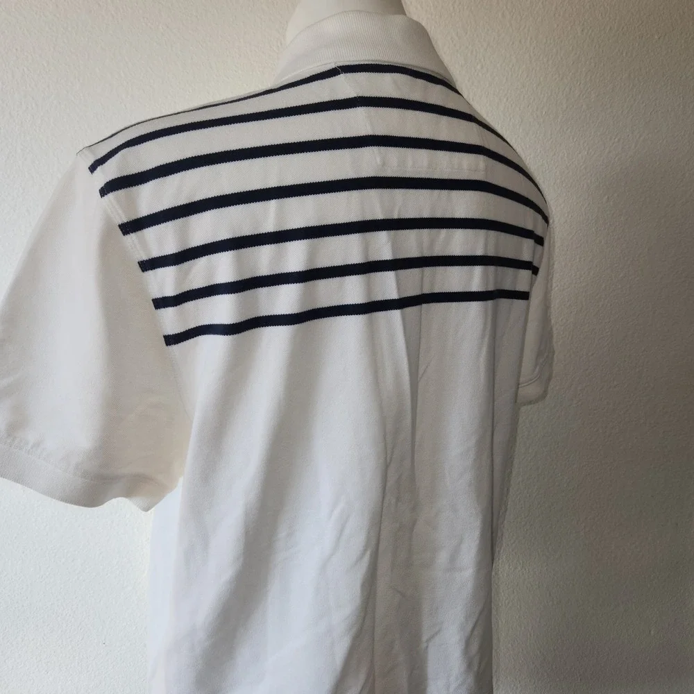 Mens White Polo Banana Republic Fitted‎ Short Sleeve Polo Cotton Large